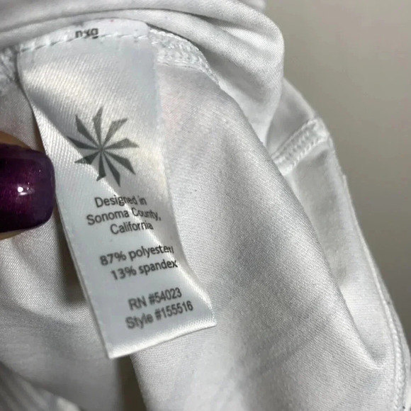 Athleta Gray White Stripe Racer Back Activewear Tank Top Size Small - Picture 5 of 8